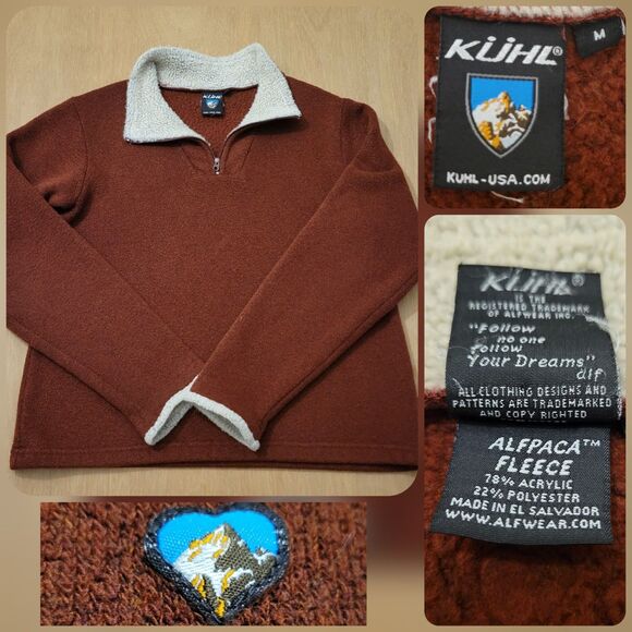 Kuhl Alfpaca Fleece Womens M Alska Quarter Zip Pullover Sweater Jacket Maroon - Picture 1 of 12